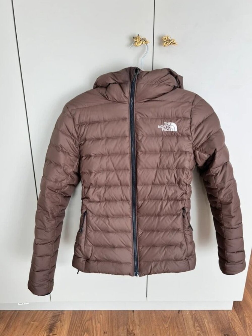 The North Face Hooded Down Jacket, Brown, Women’s Size XS